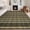 Brown coffee, variant on HIWEAVER Black 9' x 12' Neutral Plaid Area Rug for Living Room Washable Non Slip Modern Checked Indoor Carpet for Bedroom Decor Low Pile Farmhouse Floor Cover
