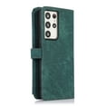 thumbnail image 4 of Wallet Case for Samsung Galaxy S21 Ultra with Zipper Pouch,Magnetic PU Leather Flip Folio Stand Card Slot with Hand Strap and Cross Body Strap Case Cover for Galaxy S21 Ultra, Darkgreen, 4 of 10