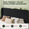 thumbnail image 5 of Einfach Full Bed Frame, Upholstered Platform Bed with Wingback Headboard, No Box Spring Required, Black, 5 of 10
