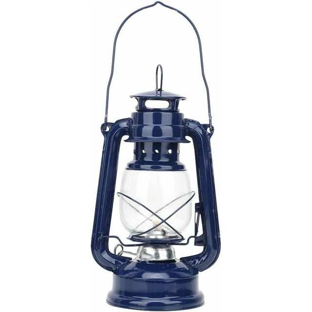 Oil Burning Lantern Vintage Oil Lamp Indoor Decorative Kerosene Lamp Hanging Kerosene Fuel Lanterns, Vintage Kerosene Lamp Iron Lantern Oil Lamp Party Pub Decoration Gift (Blue)