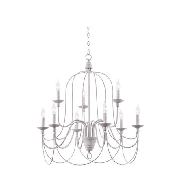 Kenroy Home 93069WH Pannier 9 Light Chandelier