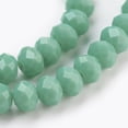 thumbnail image 3 of 10strands Glass Beads Strands Imitation Jade Glass Faceted Rondelle Medium Aquamarine 6x4~5mm Hole: 0.8~1mm about 88~92pcs/strand 15.5 inch~16 inch(39~45cm), 3 of 3