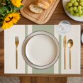 thumbnail image 4 of Sage Green Vintage Placemats Set of 8, Geometric Stripes Simple Lines Placemats for Dining Table, Place Mats for Kitchen Tabletop, Waterproof Wipeable Dining Table Mats Set, 4 of 9