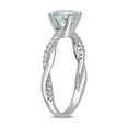 thumbnail image 2 of 1.00 Carat (Ctw) Ultra-Light Aquamarine CrossOver Ring in 14K White Gold with Diamonds for Women, 2 of 6