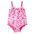 thumbnail image 1 of Yammkia Bathing Suits for Girls Girls Swimsuit One Piece Swimsuits Ruffle Ruched Bathing Suit Adjustable Straps Padded Swimwear (Hot Pink,0-6 Months), 1 of 4