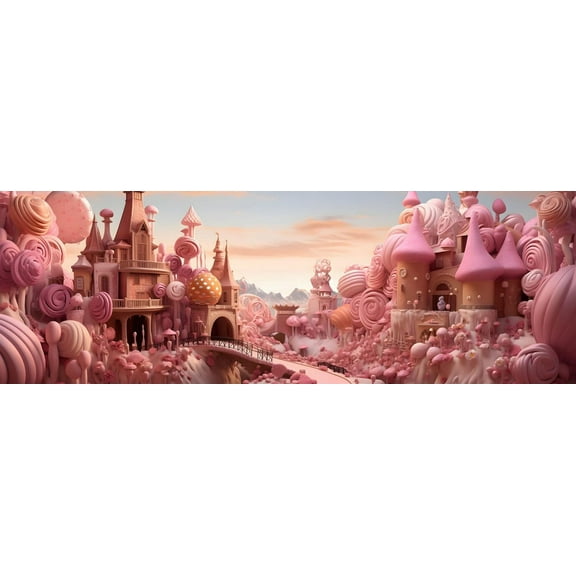wooden puzzle Pink candy land with castle Intelligent Game Fit togather a magic Art for home Decoration or Prensent 1000 pieces