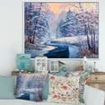 thumbnail image 2 of Designart 'Pastel Winter Forest With River' Lake House Framed Canvas Wall Art Print, 2 of 5