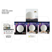 Himalayan Glow 3D Printed Moon Lamp with Stand - 6 inches, Dimmable, Rechargeable, Touch LED Night Light