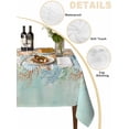 thumbnail image 5 of Beach Coastal Teal Rectangle Tablecloth, Nautical Shell Starfish Coral Summer Waterproof & StainResistant Tablecloth, Washable Oil-proof Table Cover for Dining/Party/Wedding/Camping/Buffet 54x108 In, 5 of 9