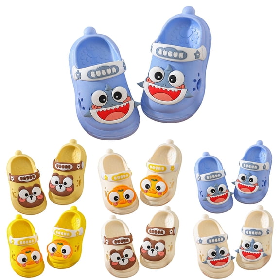 WUANDIXFA Toddler Little Kids Clogs Slippers Sandals, Non-Slip Girls Boys Clogs Slide Lightweight Garden Shoes Slip-on Beach Pool Shower Slippers (Light Yellow, 5.5)