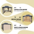 thumbnail image 7 of Solumia 10' x 12' Hardtop Gazebo with Polycarbonate Double Roof, Curtains & Netting, Aluminum Frame, UV & Rust Resistant, 7 of 7