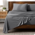 thumbnail image 1 of Bare Home Ultra-Soft Stretchy Sheet Set - Premium 1800 Collection - Deep Pockets - 3 Piece - Twin, Gray, 1 of 8
