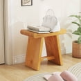 thumbnail image 5 of Costway 19.5" Teak Shower Bench Waterproof Spa Bath Stool with Curved Seat for Bathroom, 5 of 10