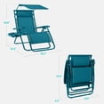 thumbnail image 2 of Best Choice Products 30" Extra Wide Folding Zero Gravity Patio Lounge Chair w/Adjustable Canopy Shade - Peacock, 2 of 9