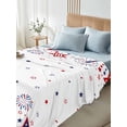 thumbnail image 5 of Red Blue Star 4th of July Flat Sheets Only Twin XL Size, Soft Breathable Bed Top Sheets for Mattress, Independence Day Fireworks Luxury Bedding Flat Sheets for Home Hotel Bedroom Bed Protection, 5 of 9