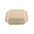 thumbnail image 2 of [750 Pack] 8 Inch 3-Compartment Compostable Hinged Take Out Food Container - Sugarcane Bagasse, Tree Free - Restaurant Supplies, Microwavable, Bidodegradable, Recyclable, Heavy Duty (Rectangle - Clam), 2 of 6