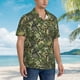 thumbnail image 3 of Balery Green Skulls Camisas hawaianas de manga corta para hombre, camisas playeras de corte holgado, camisas de vacaciones con botones,Small, 3 of 7
