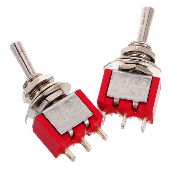 ETEREAUTY 2Pcs Small Toggle Switch Waterproof 3Pin 2Position Mts-102 with Stainless Steel Shell