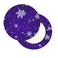 thumbnail image 3 of Round Bar Stool Seat Covers, Dark Purple Snowflakes Elastic Round Chair Cover Stool Seat Slipcover Bar Stool Cushions Round Pad for 12-14 inch, 3 of 7