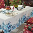 thumbnail image 6 of Rectangle Tablecloth,Santa Claus,Snowman,Christmas Tree Design,Wavy Edge Waterproof Polyester Table Cover for Party,Kitchen Decor,60×84 Inch, 6 of 7