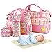 thumbnail image 3 of 5PcS Diaper Bag Tote Set - Baby Bags for Mom (Pink), 3 of 4