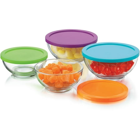 Mikasa With Lid Sugar Bowl - Libbey Moderno 8-Piece Bowls with Multi-Color Lids