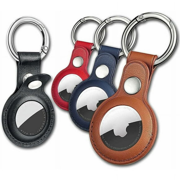 Air Tag keychain for Apple for Holder, set of 4 cases of protection in leather with for holder, for keychain compatible with Apple New for multicolor dog collar