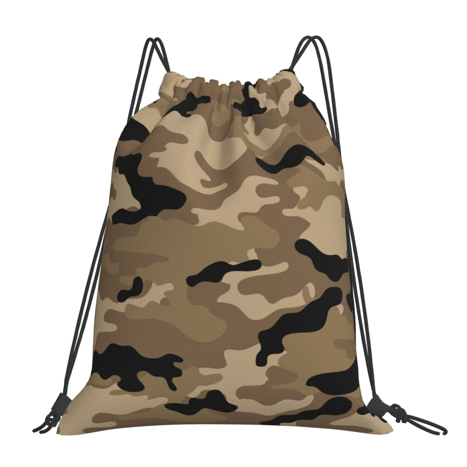 Woodland Camo Drawstring Backpack for School Sport Beach Yoga Water
