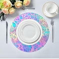 thumbnail image 5 of Coolnut Rainbow Dots Round Placemats Washable Placemats Non-Slip Heat-Resistant Table Place Mats for Dining Kitchen Holiday Party Table 15.4"-6PCS Home Decor, 5 of 7