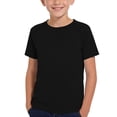 thumbnail image 2 of Amidoa Girls Short Sleeve Crewneck Summer Solid Color T Shirts Kids Casual Tops Black Size 11, 2 of 8