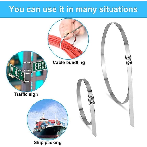 Stainless Steel Metal Cable,100pcs Metal Zip Ties,steel Cable Ties