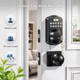 thumbnail image 3 of Veise Keyless Entry Door Lock with 2 Knobs Set, Electronic Keypad Deadbolt, Easy Installation Digital Smart Door Lock Set, Auto Lock, One-time Codes, Matte Black, 3 of 10