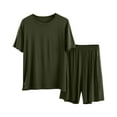thumbnail image 2 of Pijama fino para hombre, conjunto de pijama para estar en casa, pantalones cortos holgados de manga corta, conjunto de pijama para hombre, conjunto de dos piezas, 2 of 9