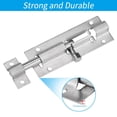 thumbnail image 6 of Door Latch Lock, Slide Bolt Latch, 4 in, Door Security Latch, Stainless Steel, Sliding Door Holding, indoor Outdoor Placement, Brushed Silver, 2 Pc, 6 of 8