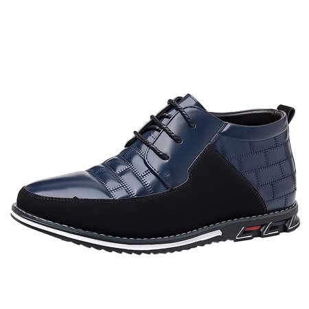 

Fashion Style Men s Breathable Comfortable Business Lace Up Work Leisure Hit Color Leather Shoes