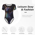 thumbnail image 4 of Fotbe Rainbow Wings Majestic Dragon Body de Mujer con Cuello Redondo y Mangas Cortas, Sin Mangas Ajustado, Suave, Cómodo y Básico-Large, 4 of 7