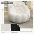 thumbnail image 6 of 36" Oversized Bubble Chair, Upholstered Mesh Fabric Bubble Sofa Couch & Floor Lounge Chair with 3D  Design for Living Room, Office, Apartment, Small Space - No Assembly Required (White), 6 of 9