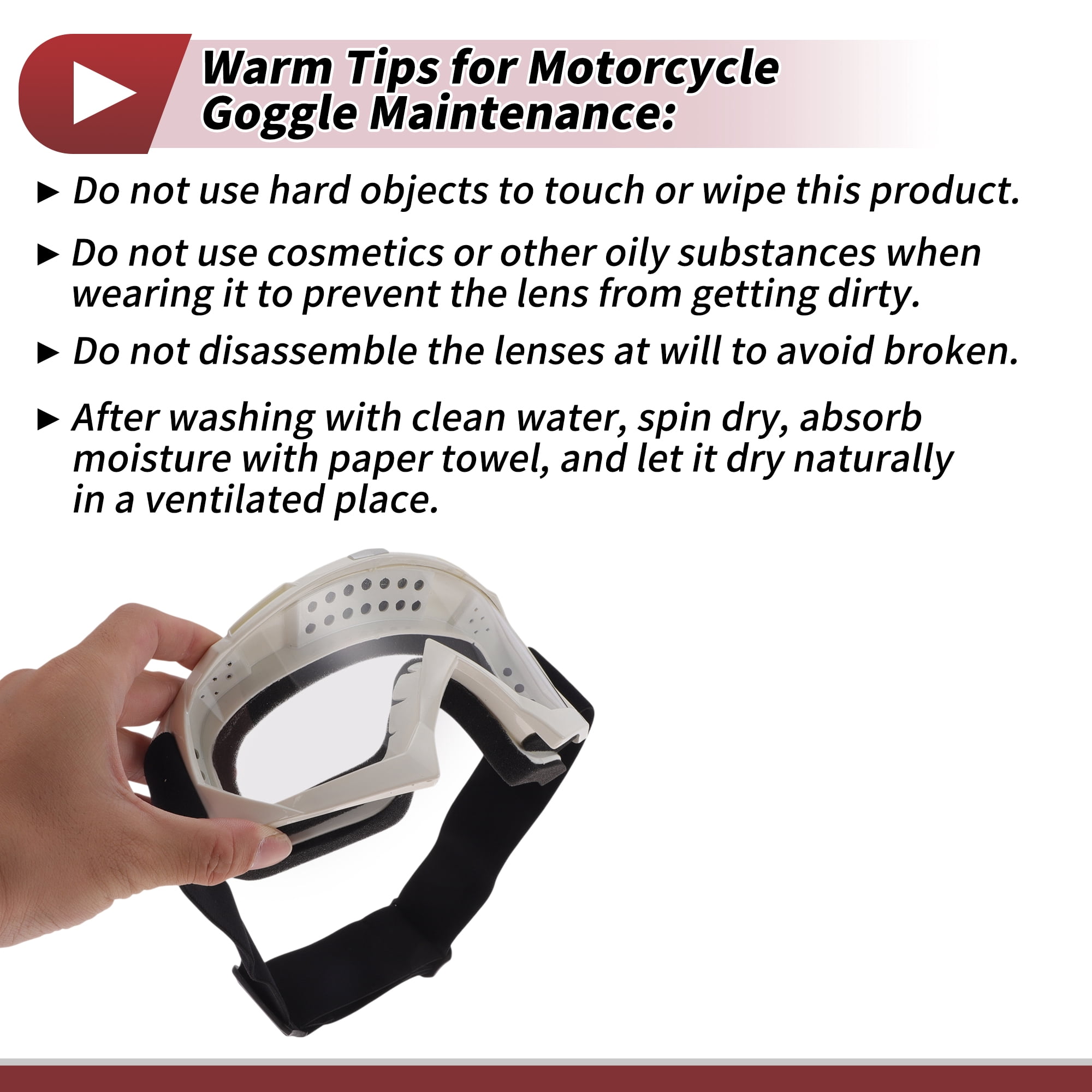 Unique Bargains Motorcycle Riding Goggles PC TPU Cycling Sunglasses Clear Lens White Frame