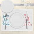 thumbnail image 3 of Ambesonne Cartoon Place Mats Set of 4, Girl Queen Boy King, Standard Size, Pale Pink and Blue, 3 of 6