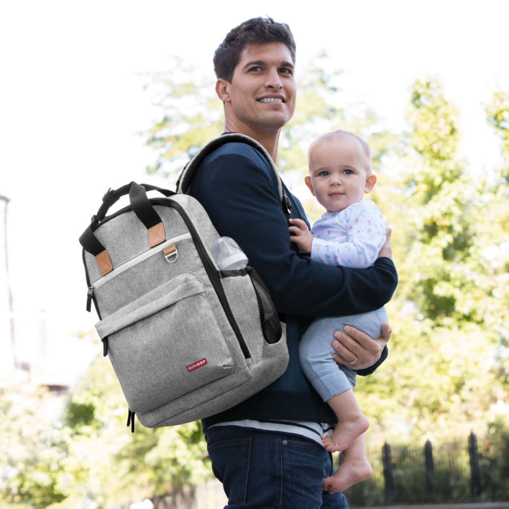 skip hop duo backpack grey melange