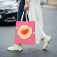 thumbnail image 6 of YFYANG Reusable Cotton Canvas Tote Shopping Bag, Pink Love Eggs Washable Portable Grocery Bag for Daily Travel, 6 of 8