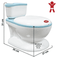thumbnail image 4 of Bañito Entrenador para Niños Diseño Realista Asiento con Sistema Anti Salpicaduras Espacio para Toallitas Base Antideslizante - Azul, 4 of 7
