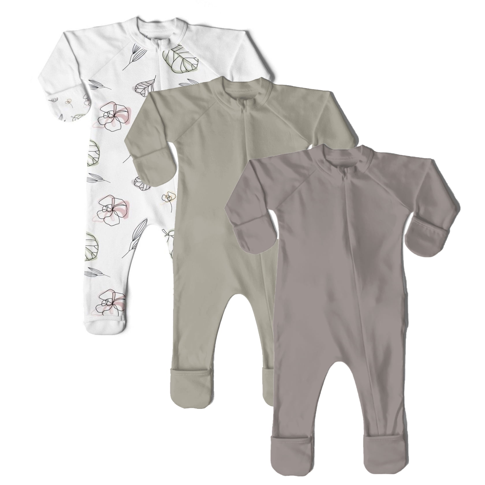 Goumikids Unisex Baby Footie Pajamas Organic Sock Sleeper Clothes 18-24M Moss