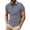 Grey, variant on Telankuip Summer Mens Polo Shirts Stripe Color Blocking Button Standing Collar Short Sleeved Sports T Shirt Comfortable Slim Fit Breathable Fashion Tee for Daily Wear Pink XL