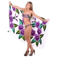thumbnail image 5 of HAPPY BAY Women's Beachwear Sarong Bikini Skirt Swim Cover up Swimwear Bathing suit Summer Wraps Swimsuit Beach Wrap Coverups for Women One Size Purple, Floral, 5 of 5
