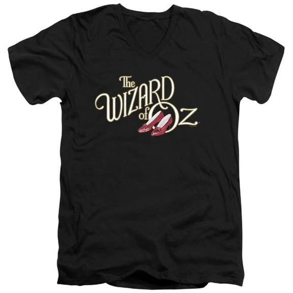 The Wizard of Oz Classic Logo Unisex Adult V-Neck T Shirt (Medium) Black