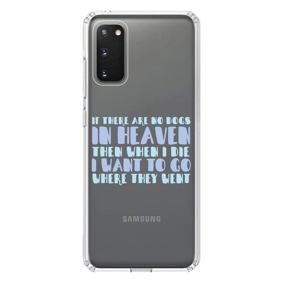 DistinctInk Clear Shockproof Hybrid Case for Galaxy S20 ULTRA / 5G (6.9" Screen) - TPU Bumper Acrylic Back Tempered Glass Screen Protector - No Dogs In Heaven - I Want to Go With Them