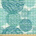 thumbnail image 2 of Ambesonne Nautical Fabric by the Yard Upholstery, Circular Sea Waves Pattern, 5 Yards, Sea Blue and Pale Teal, 2 of 5