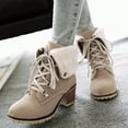 thumbnail image 5 of Mostsola Winter Snow Boots for Women Warm Furry Lined Lug Sole Stacked Heel Lace up Short Booties, 5 of 7