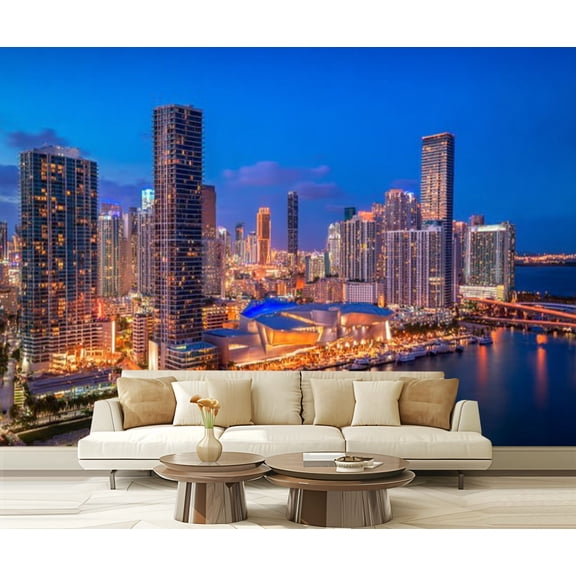 Peel and Stick Wallpaper Waterproof Miami Florida Wall Mural Decor Self Adhesive and Removable 69in x 98in